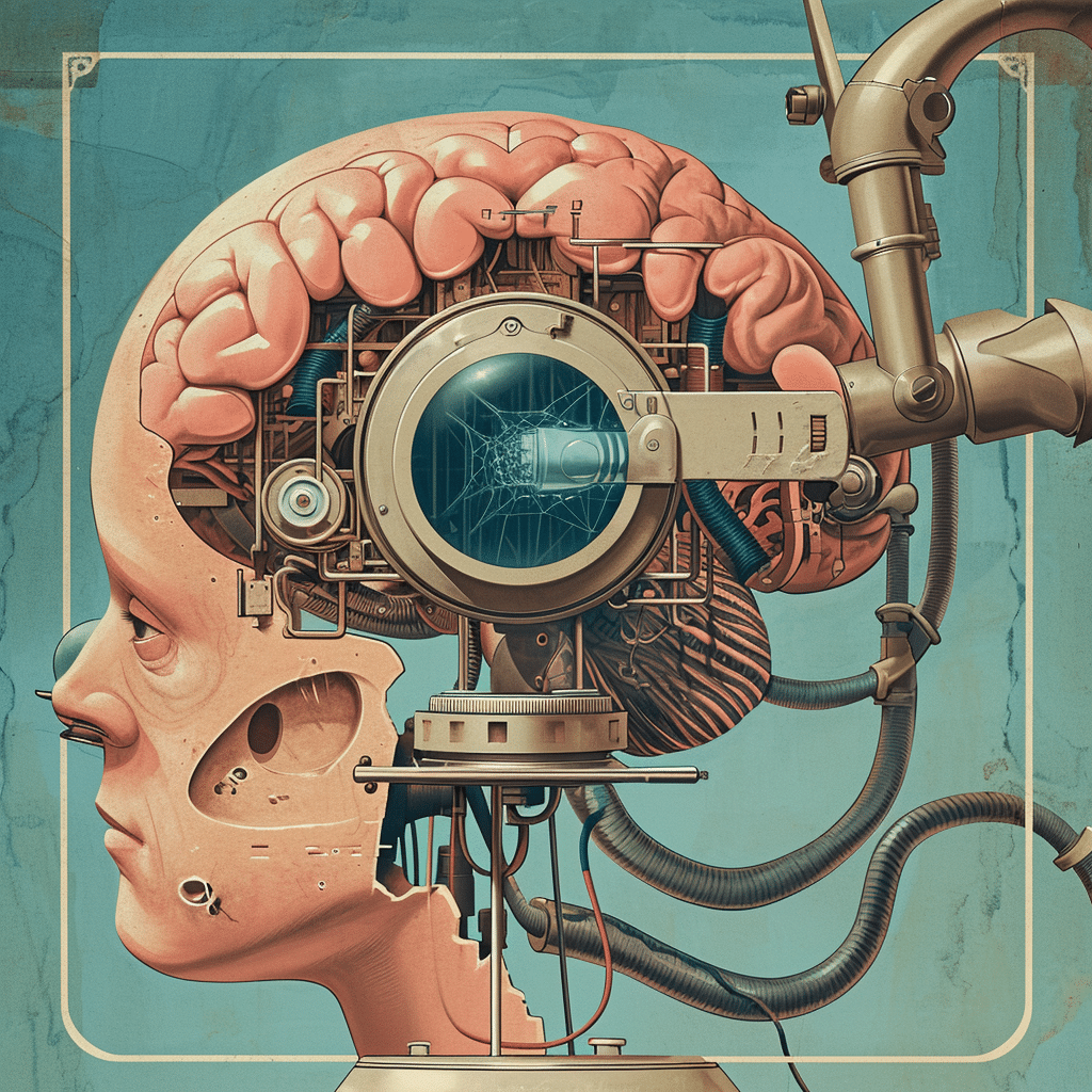 Conceptual illustration of a brain being canned